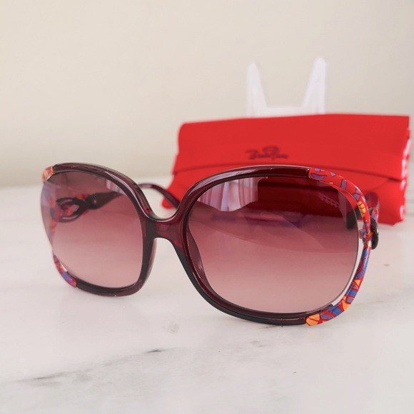 Emilio Pucci EP650S Oversized Cardinal Maroon Luxury Sunglasses with Case - Picture 9 of 12